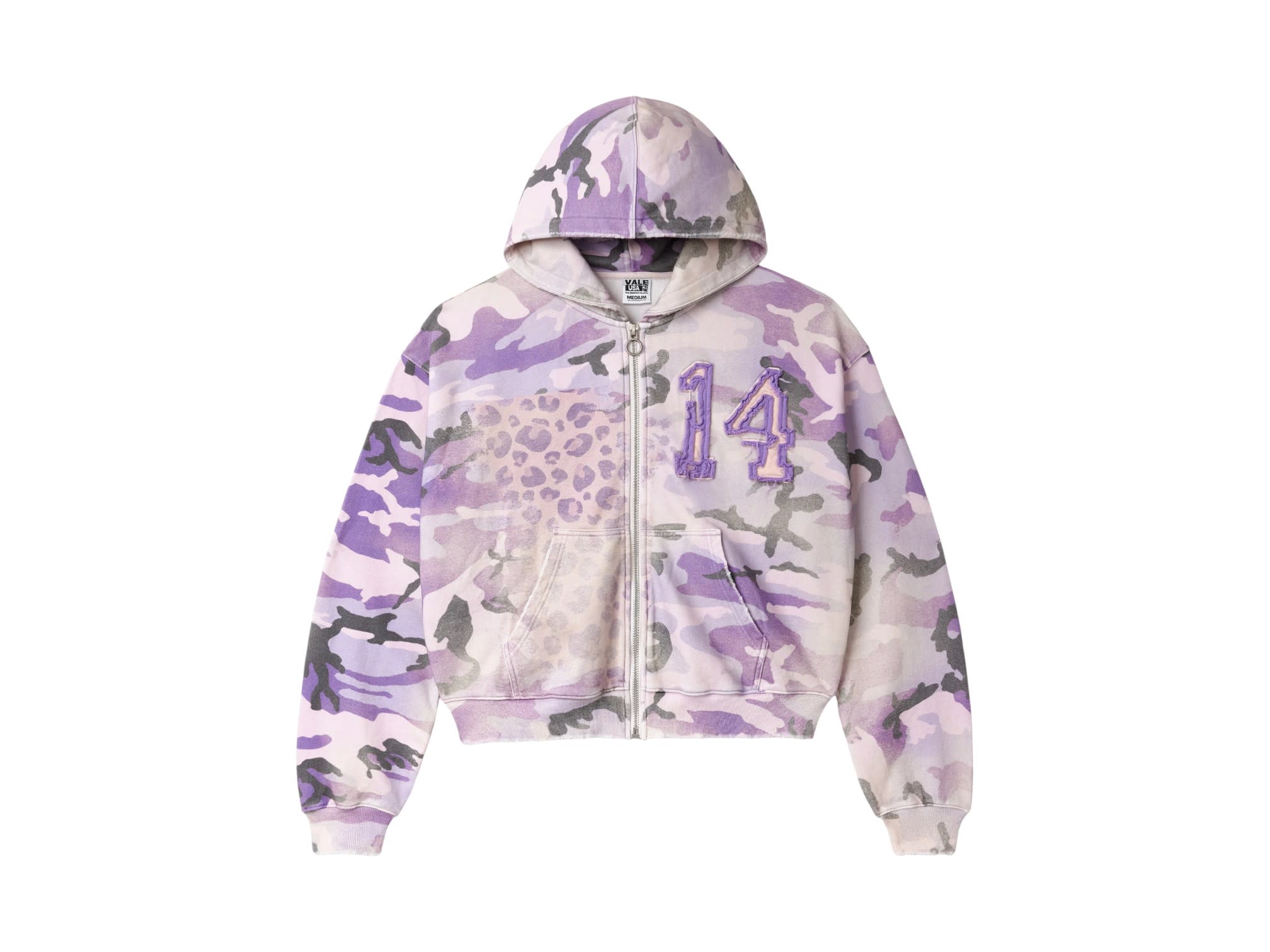 Vale Forever Wayne Zip Up Hoodie Cheetah Camo Purple